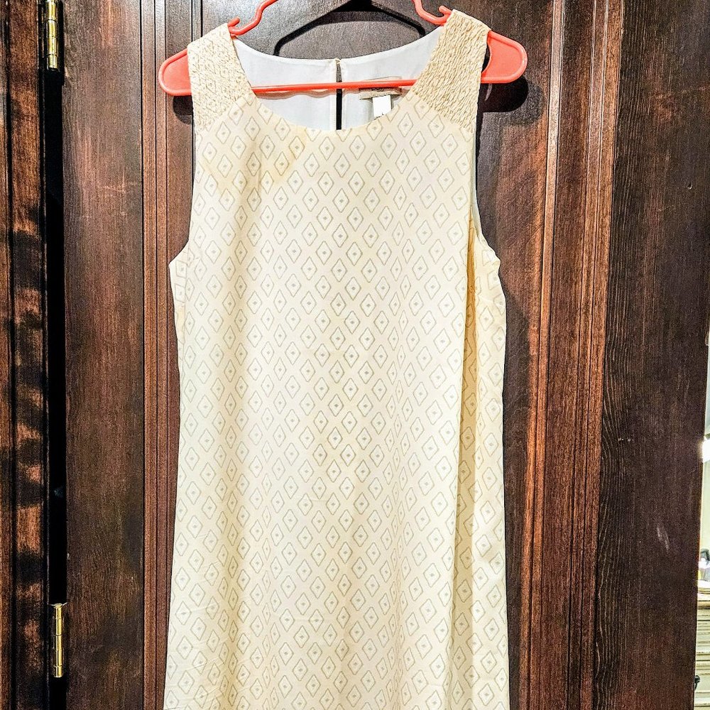 Loft Outlet Sleeveless pullover lined dress diamond print size L